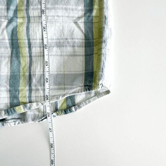 PrAna Mens Casual Button Down Shirt Plaid Short Sleeve White Medium - Picture 6 of 7